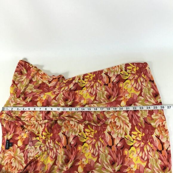 Torrid Rayon Crepe Tie Flutter Sleeve Peasant Top Women's Plus Size 1/1X Floral - Picture 7 of 11